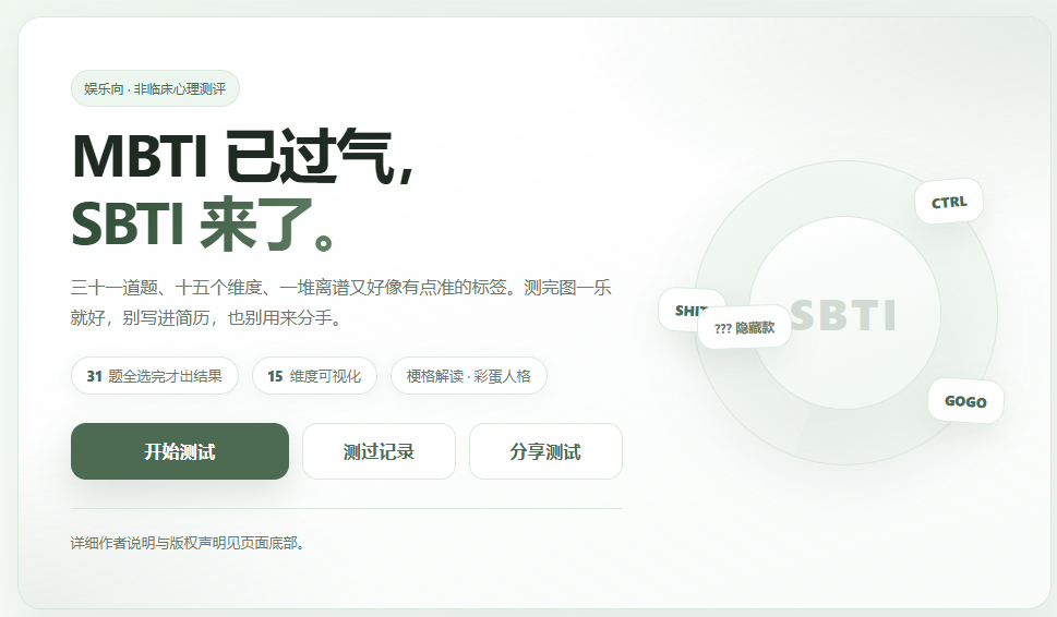 【网站源码】SBTI 人格测试 PHP源码